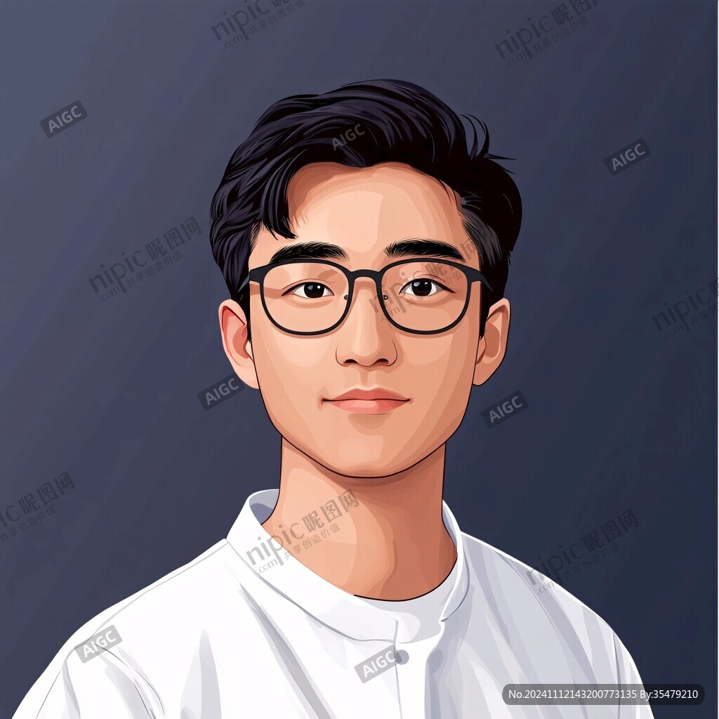 男生头像插画