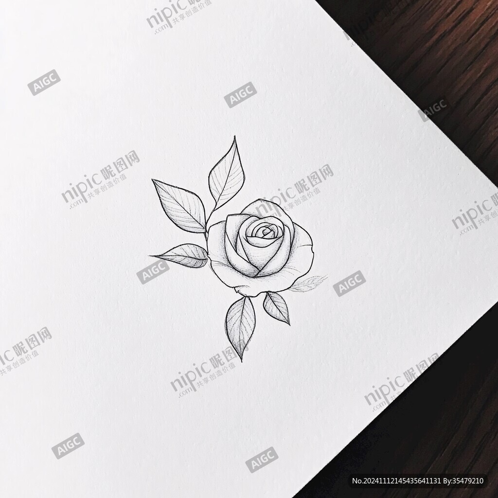 简约手绘玫瑰