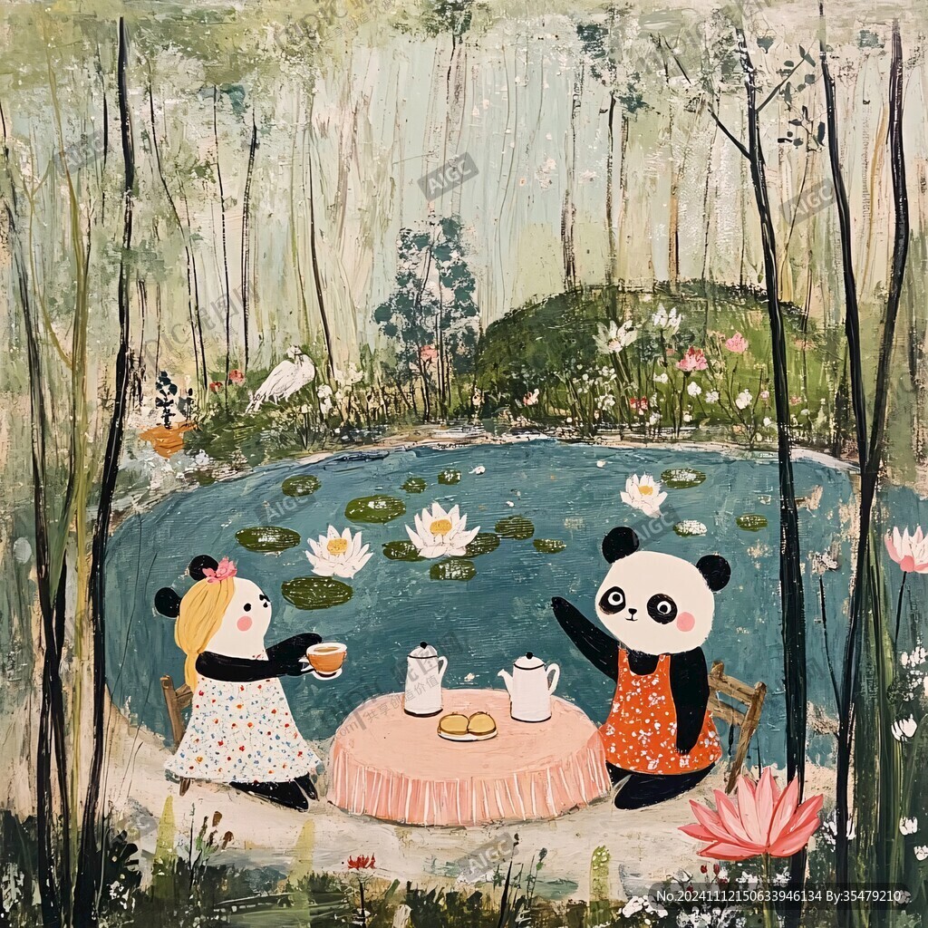 熊猫绘本插图插画