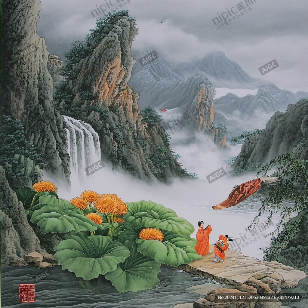 3d工笔山水图