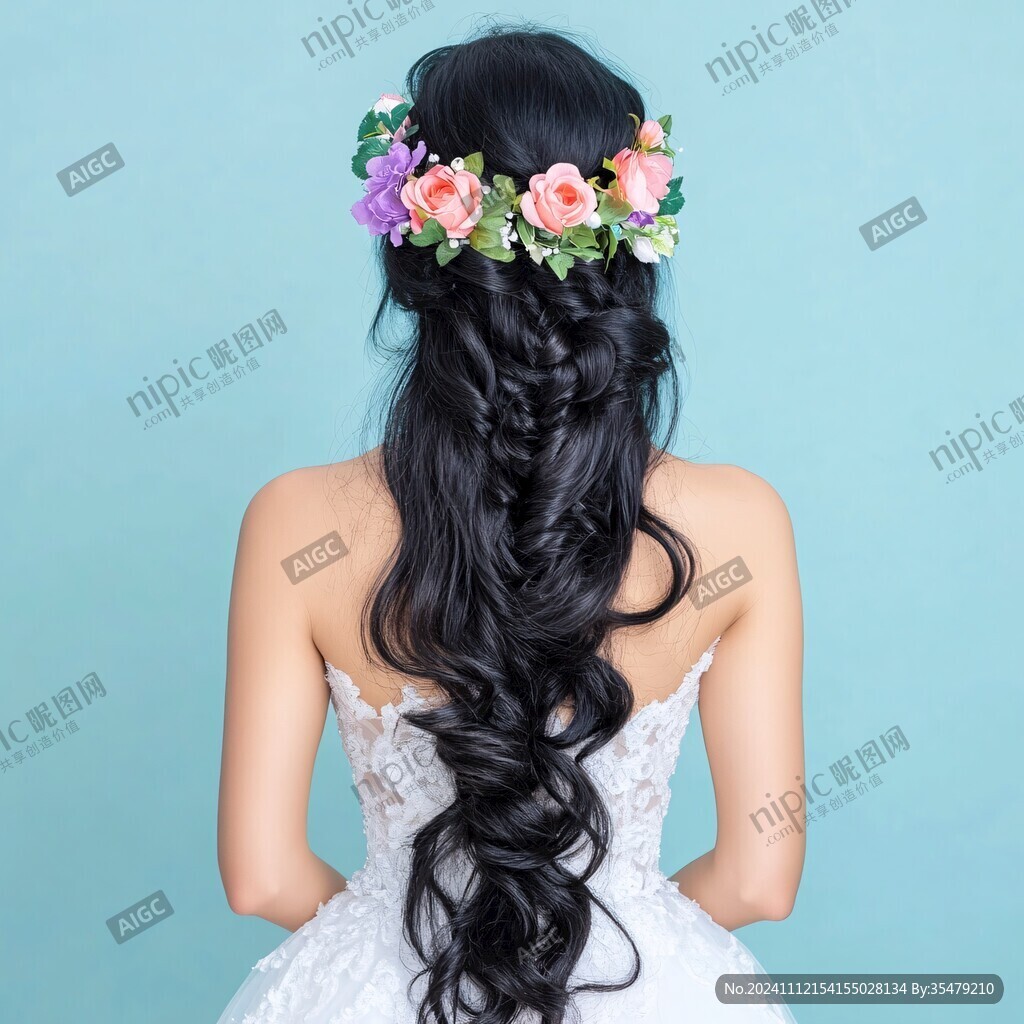 头发带花朵