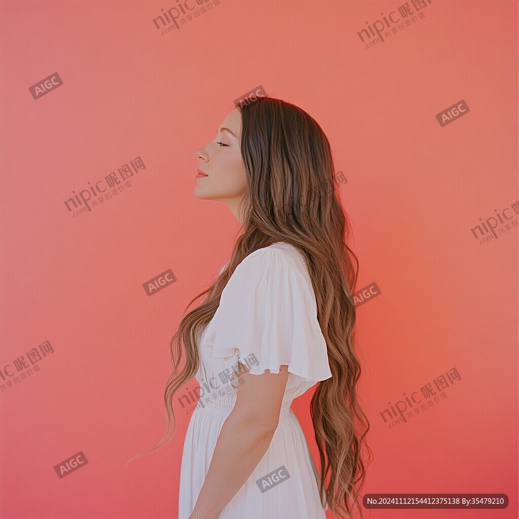 白衣长发美女