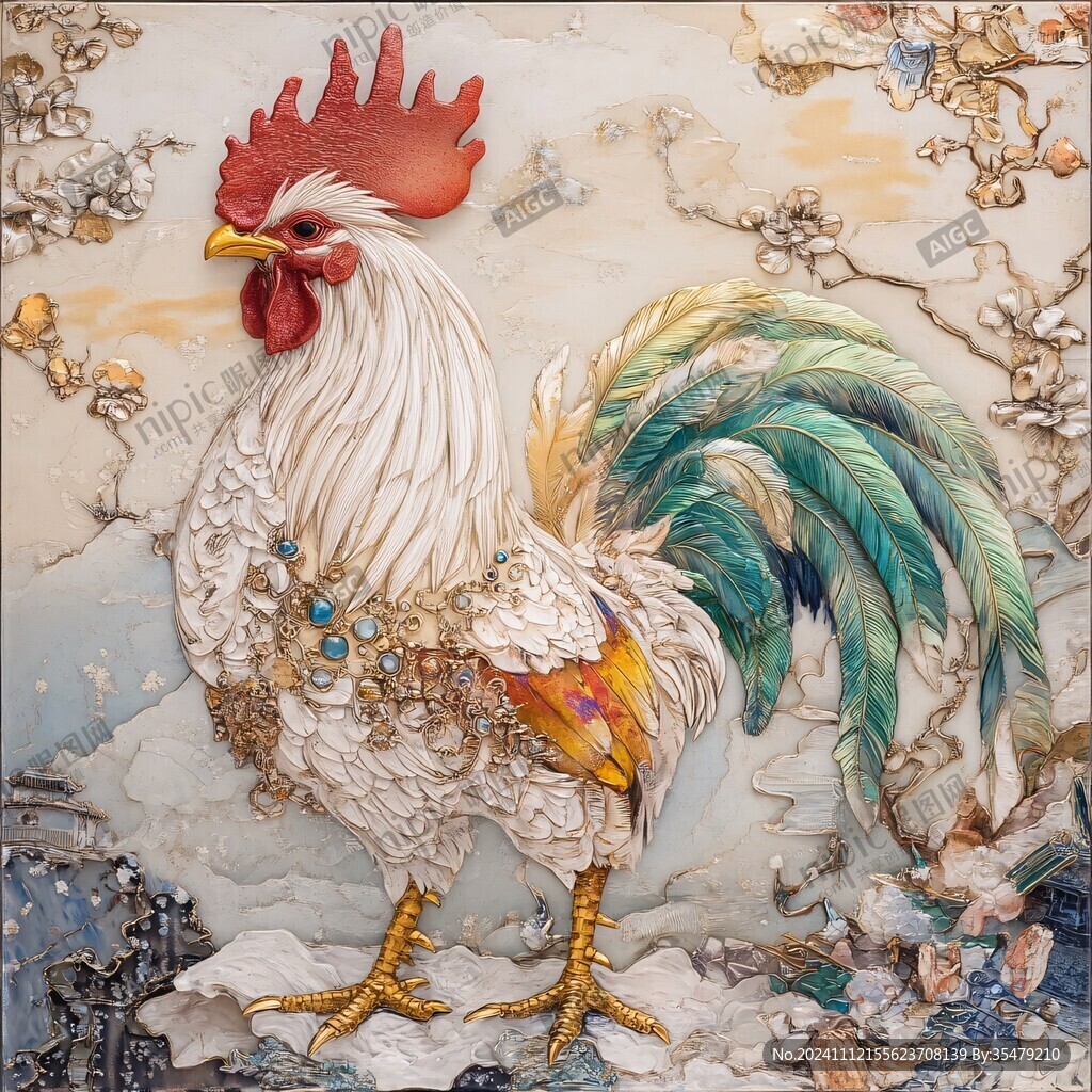 国潮鸡插画