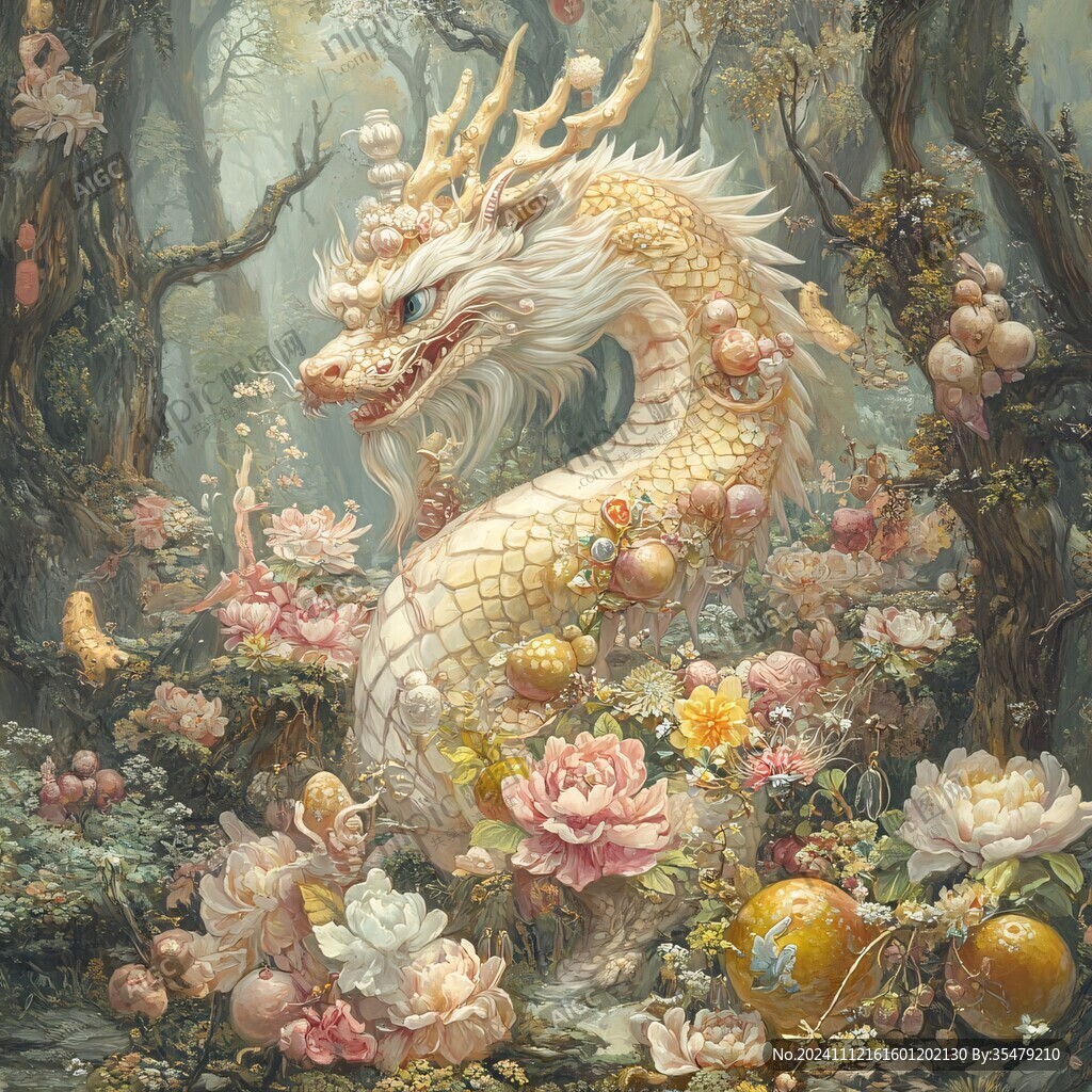 高清龙壁画