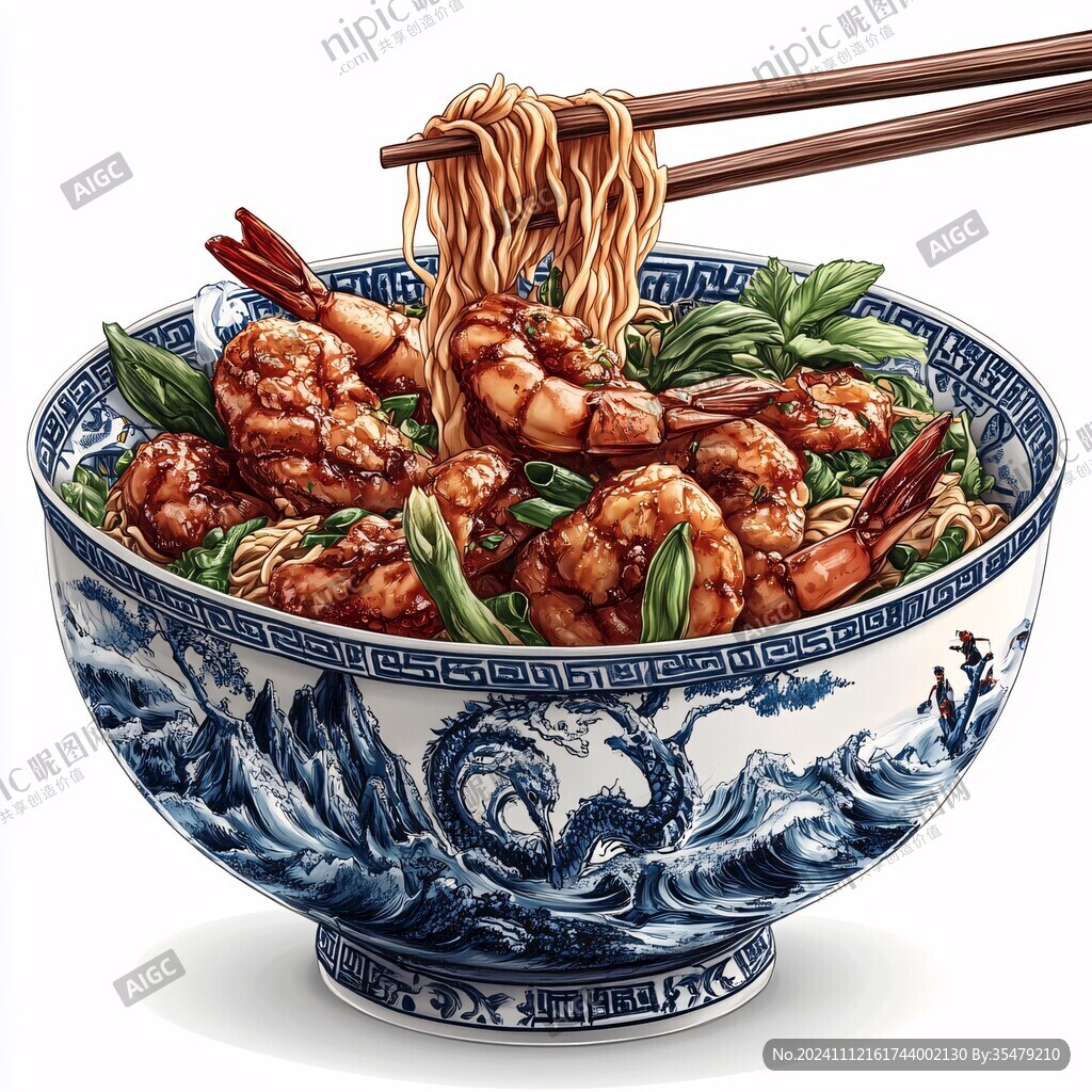 肥肠面插画