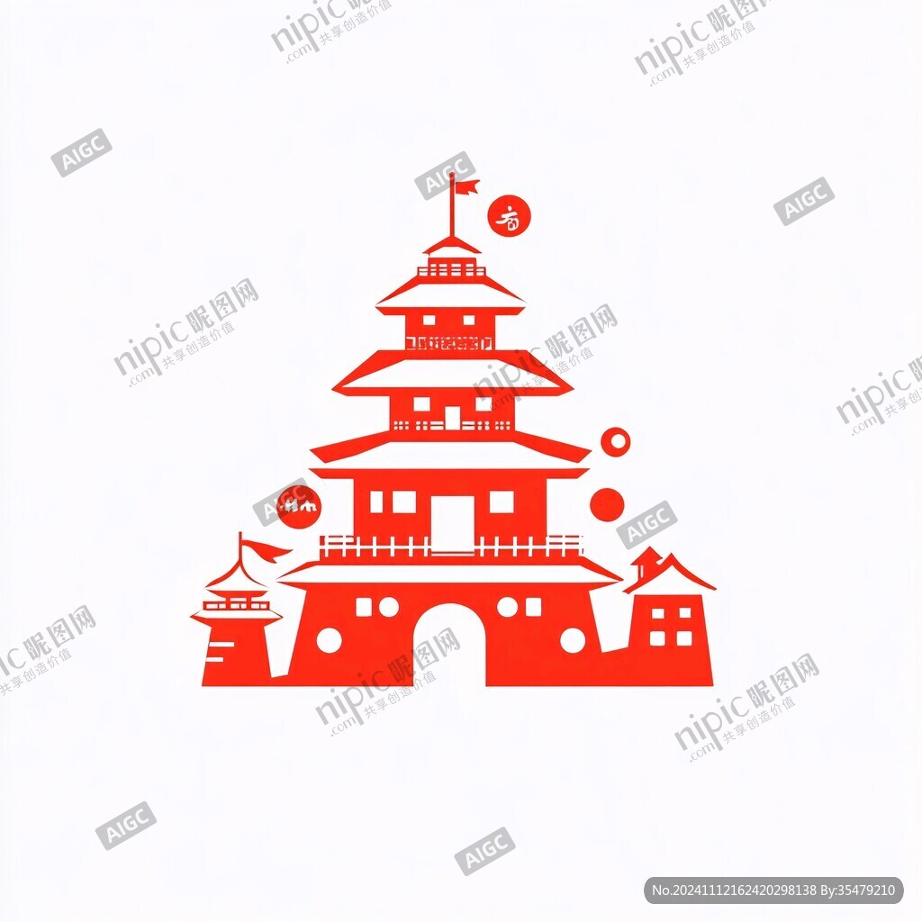 古建筑创意图标