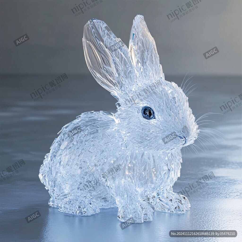 水晶沾水兔
