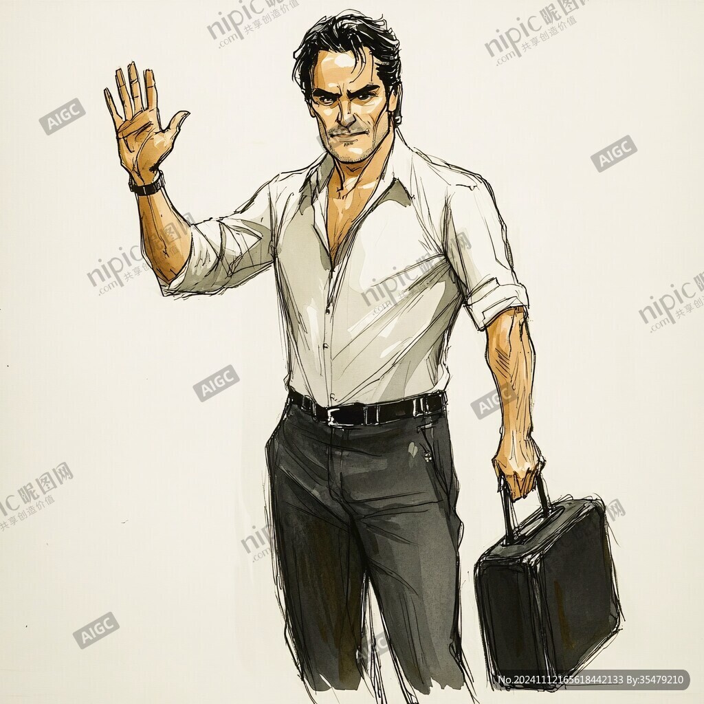 现代好男人手绘