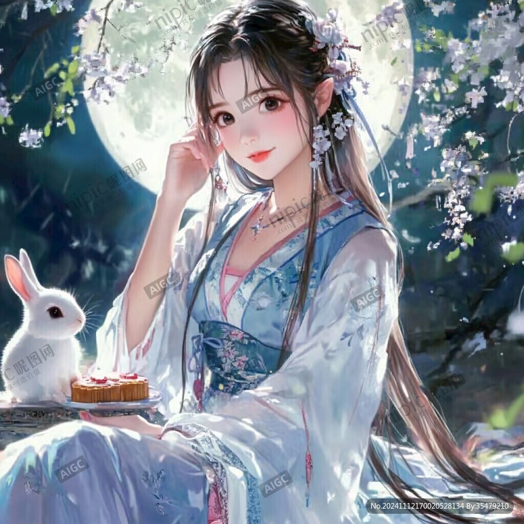 古风美女头像插画封面