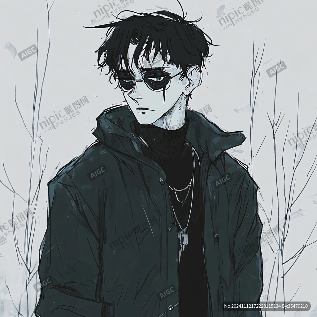 男生头像插画