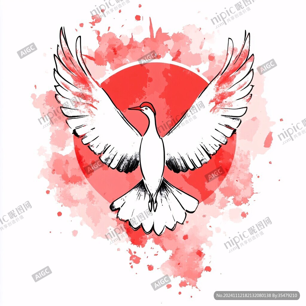 卡通白鹤logo