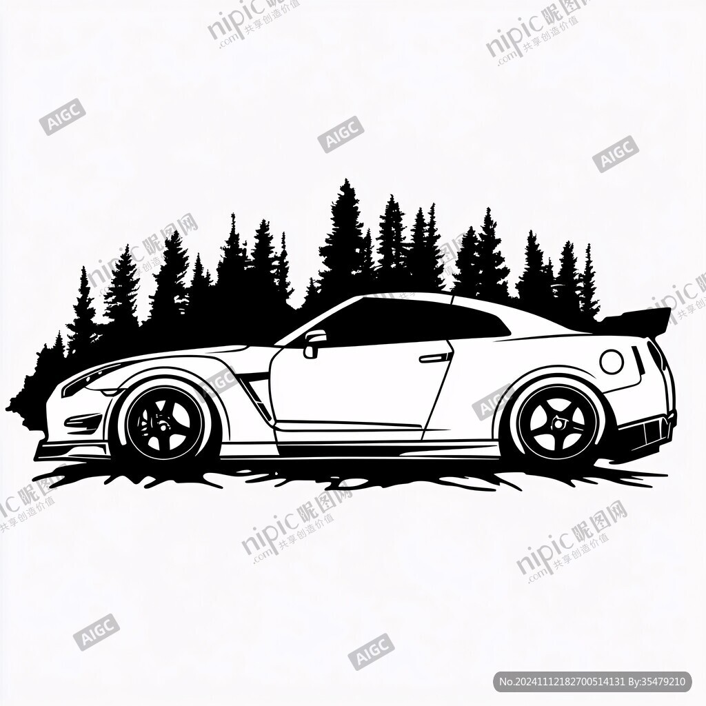 卡通跑车插画