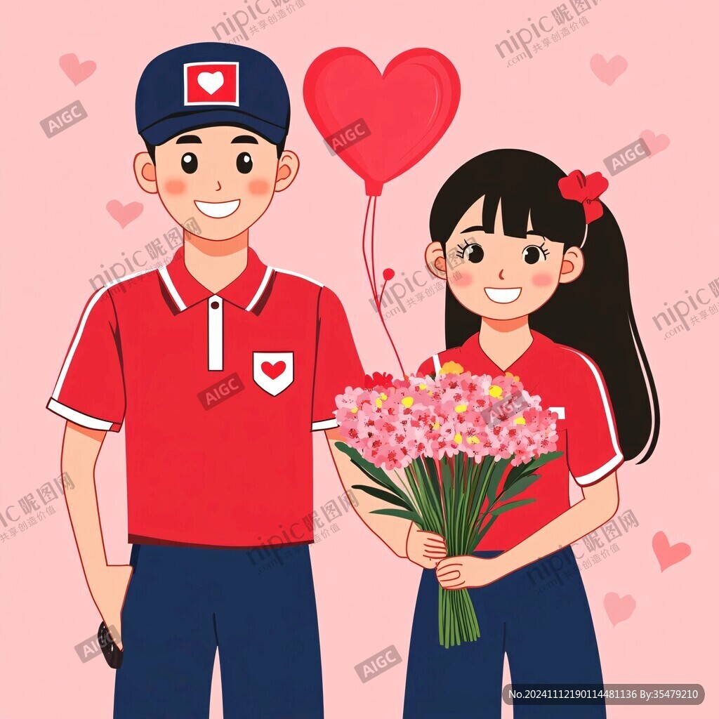 送花插画