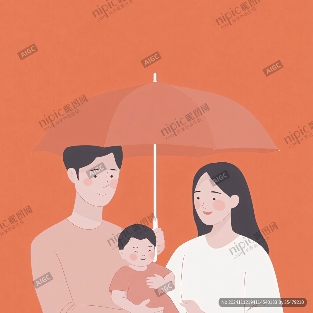 母亲节父亲节插画