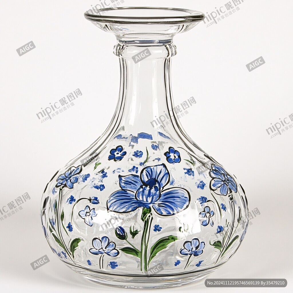 玻璃珐琅朵花纹瓶