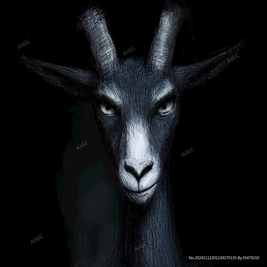 手绘山羊工作室装饰画