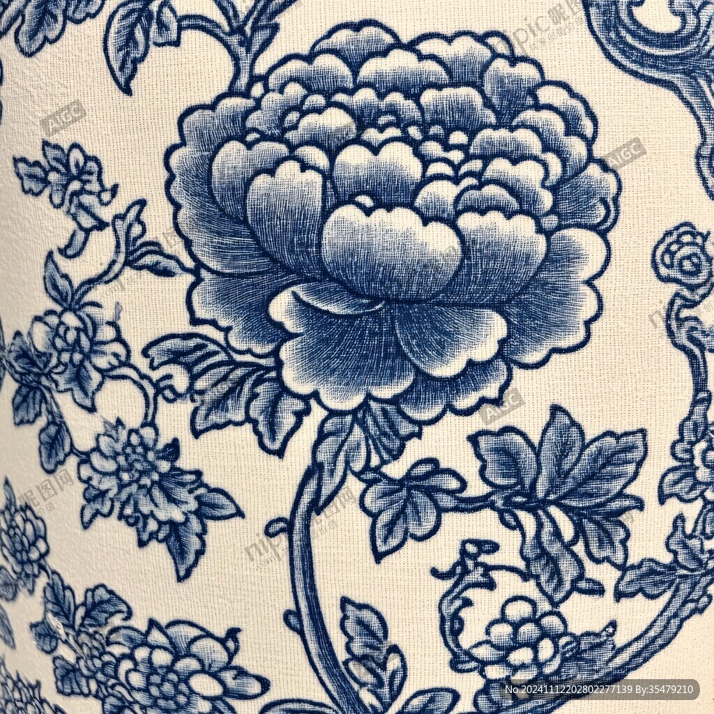 淡描牡丹纹