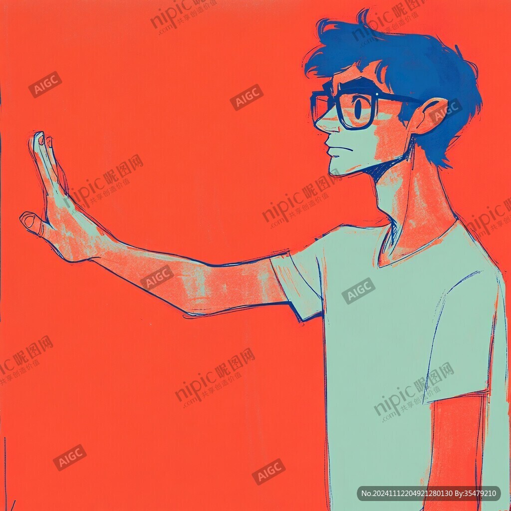 青春男孩插画
