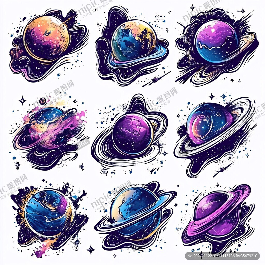 星球胶带贴纸