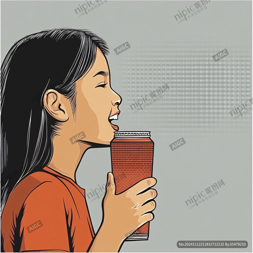 喝奶茶的女生