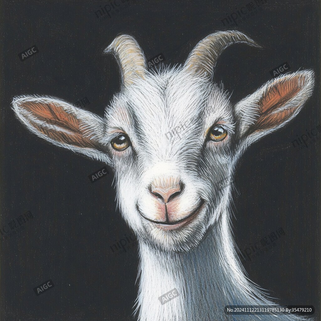 手绘山羊工作室装饰画
