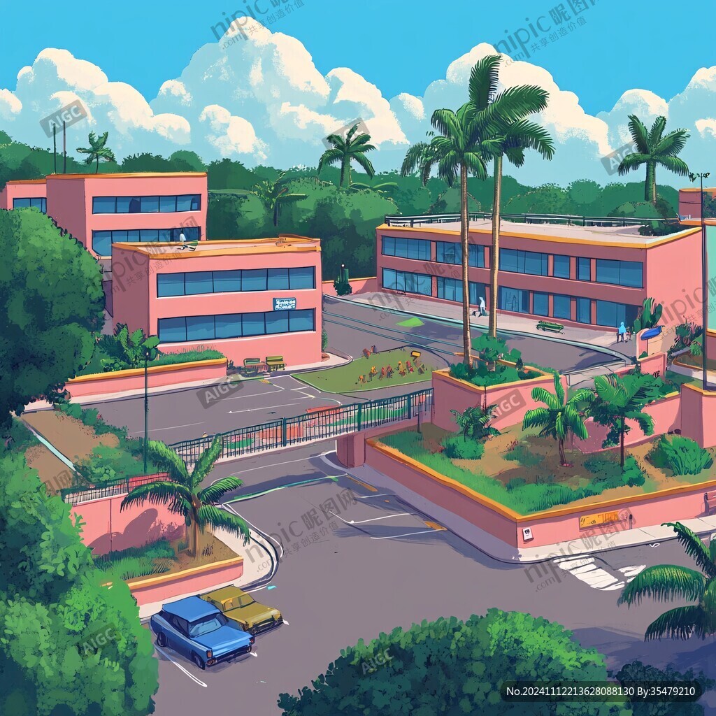 校园场景插画