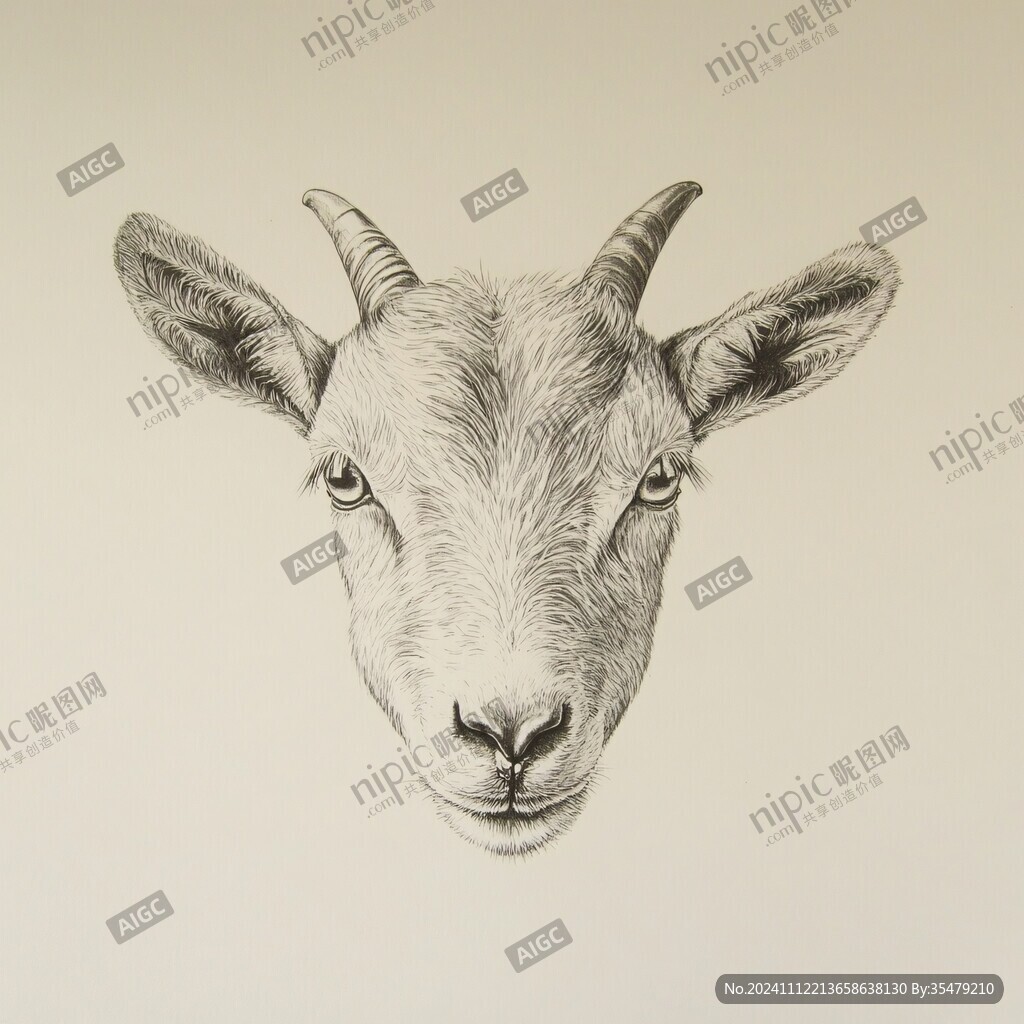 手绘山羊工作室装饰画