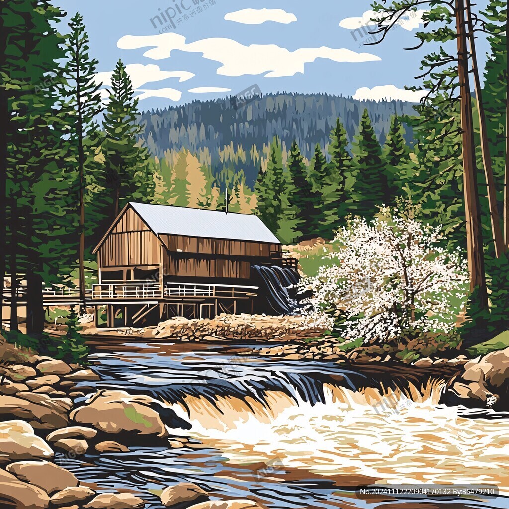 小木屋河流