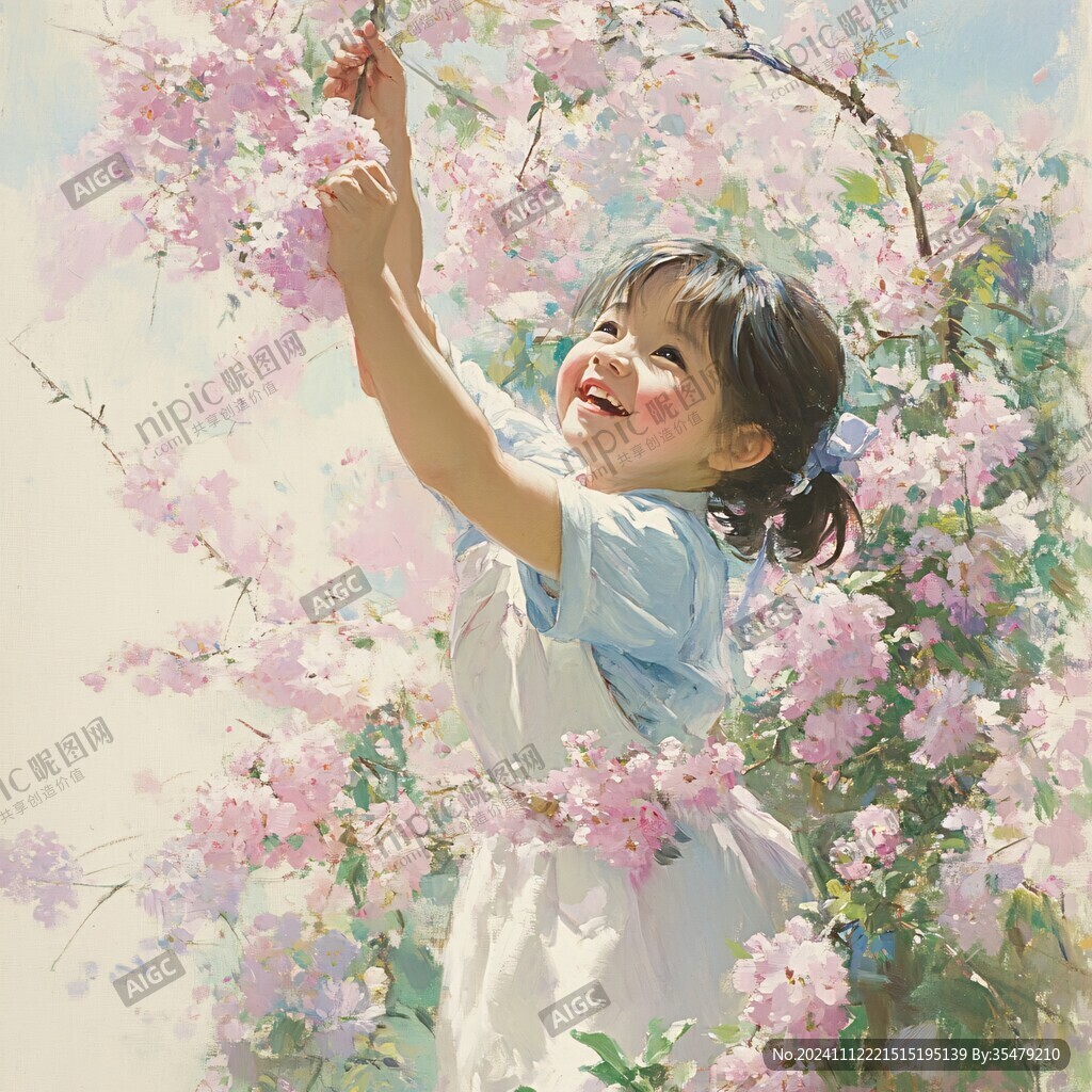 赏花小女孩