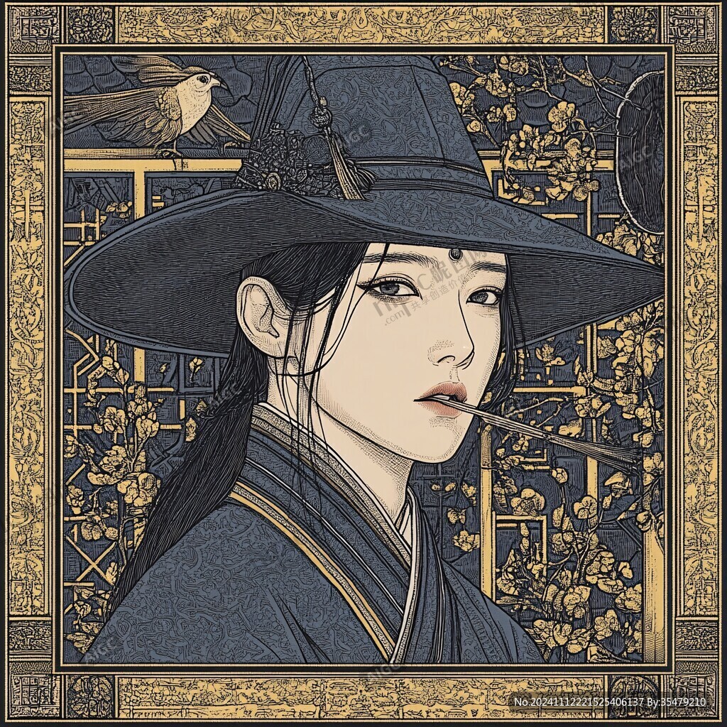 蒙古女孩插画