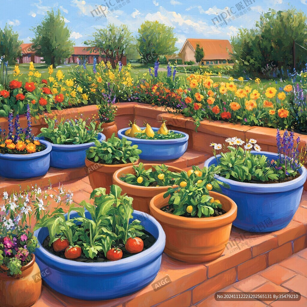 小花园插画图
