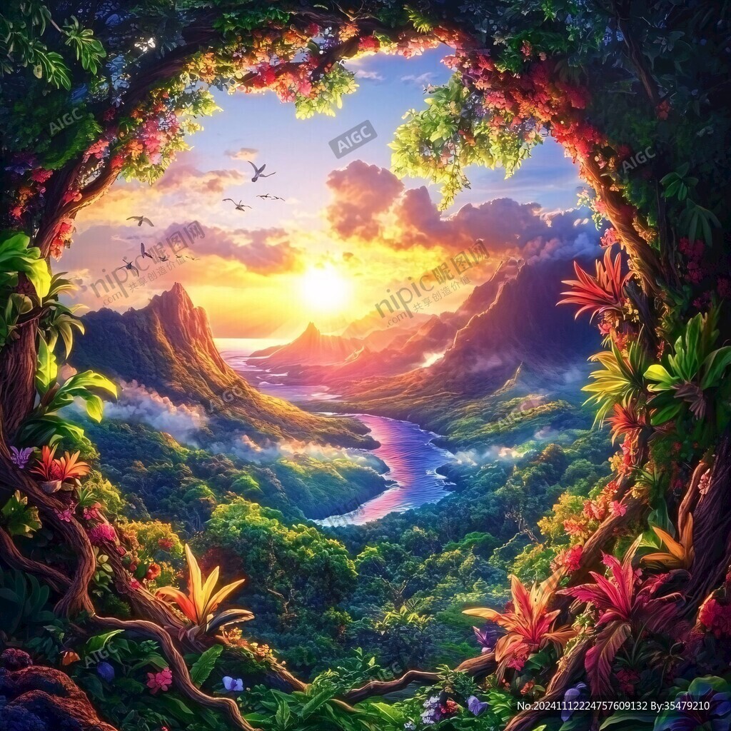 梦幻森林立体画