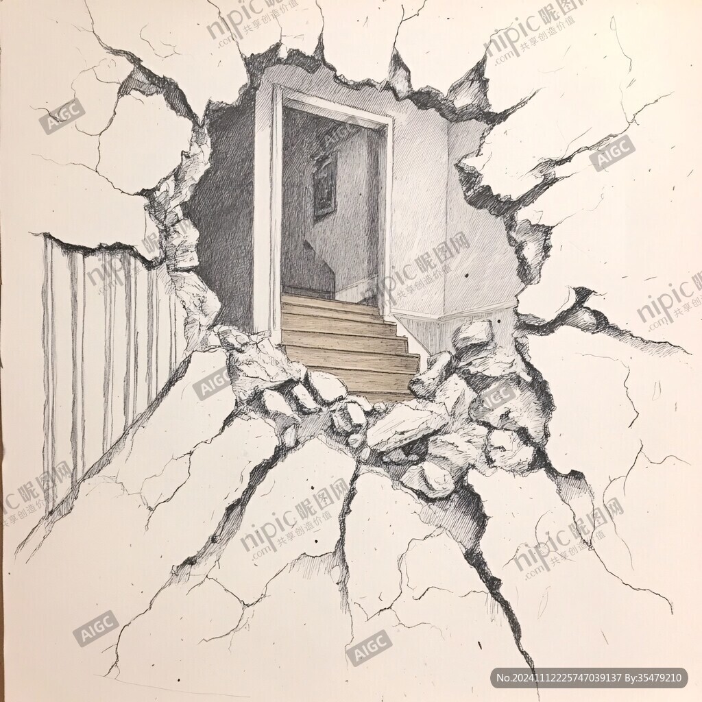 墙壁破洞立体画