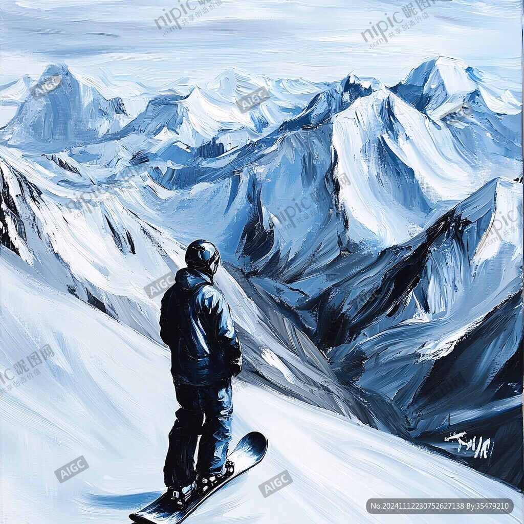 滑雪插画