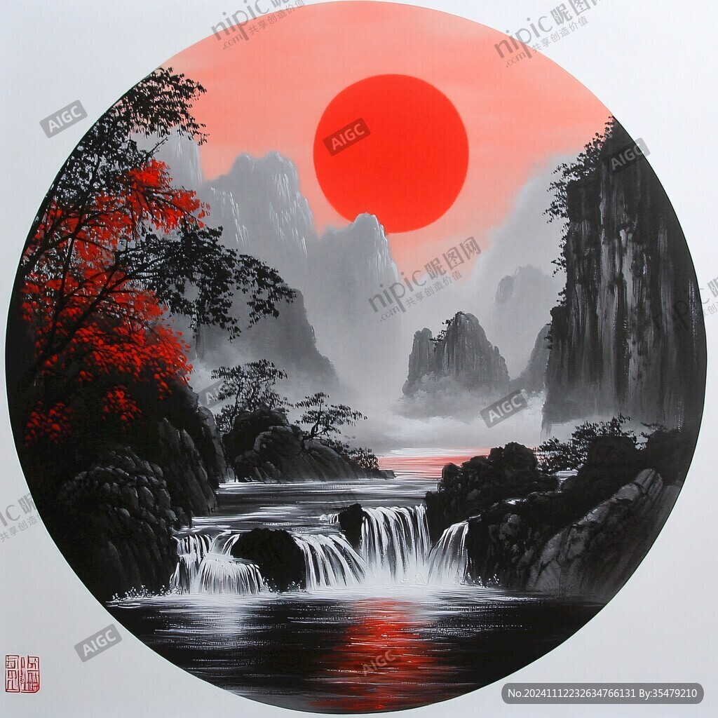 旭日东升画