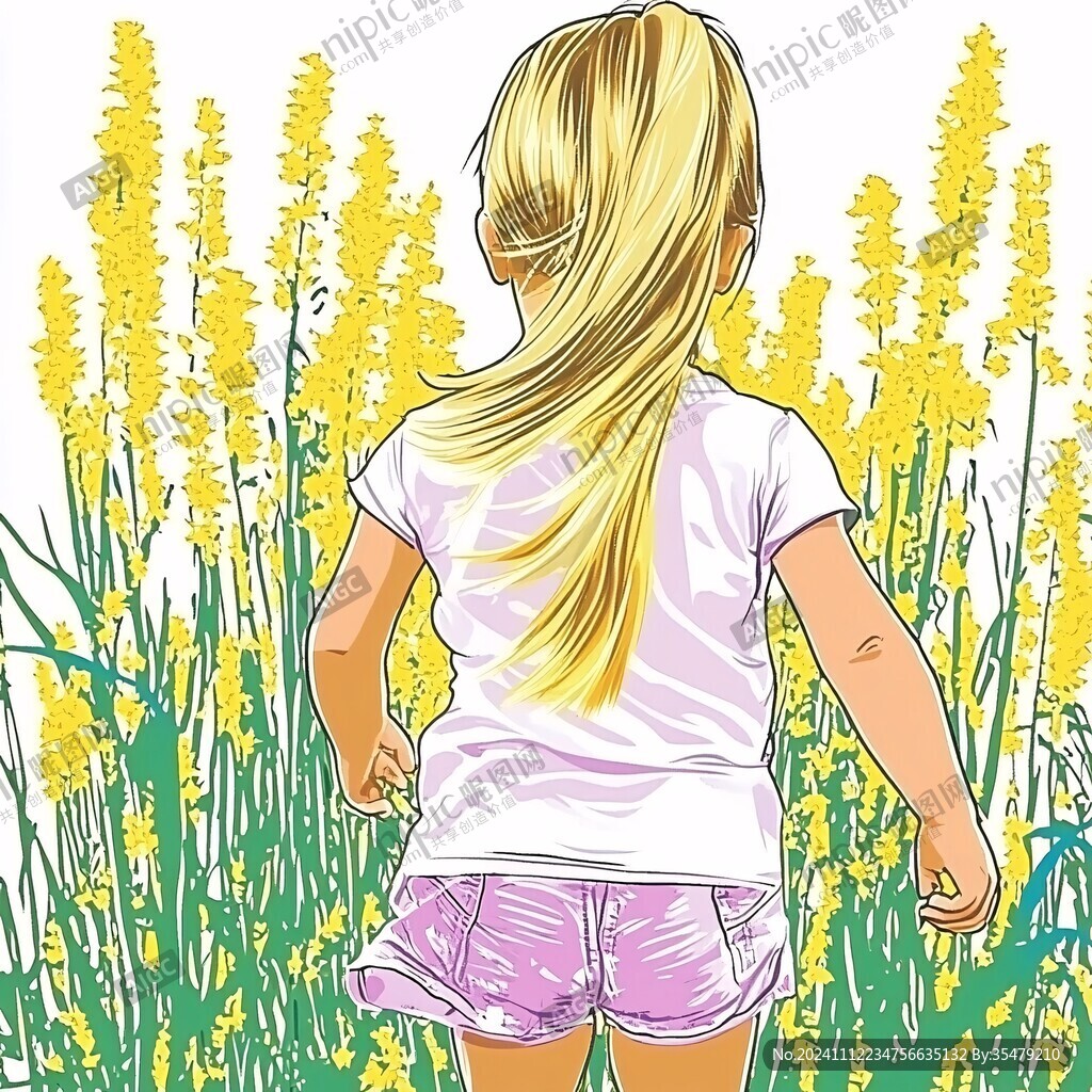 女孩背影女孩插画