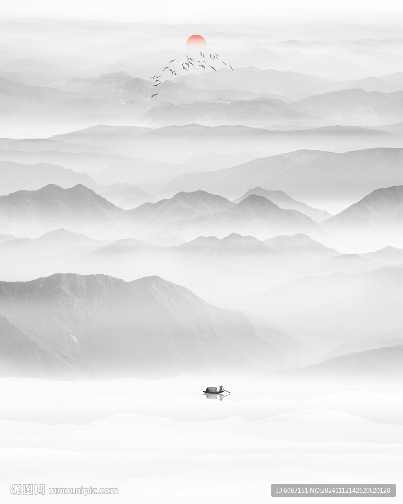 竖幅山水画
