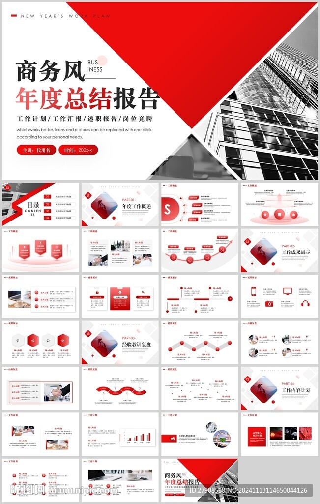 商务年度总结报告PPT