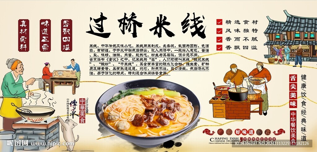过桥米线背景墙