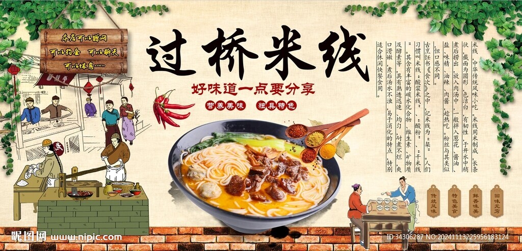 过桥米线背景墙