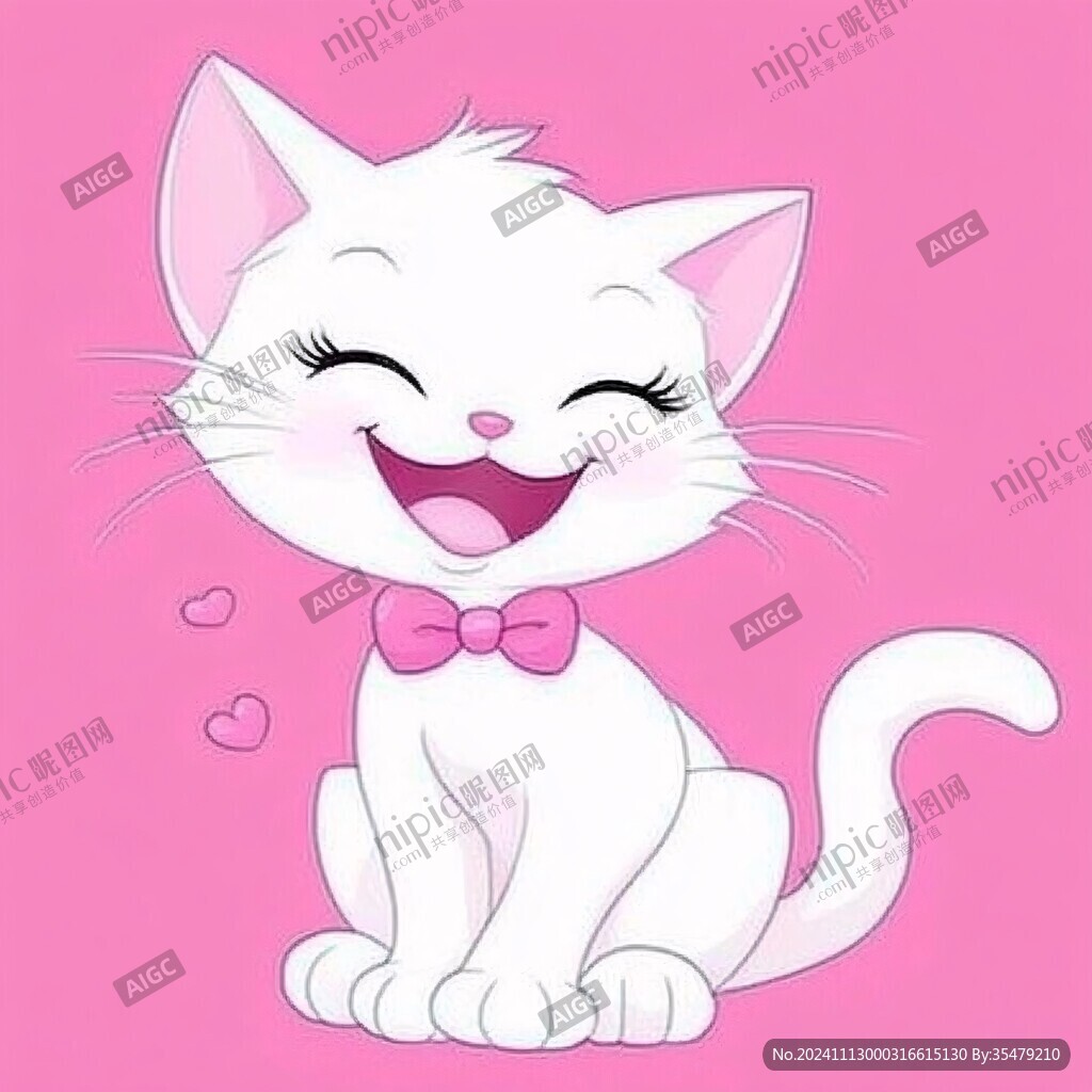 卡通小粉猫