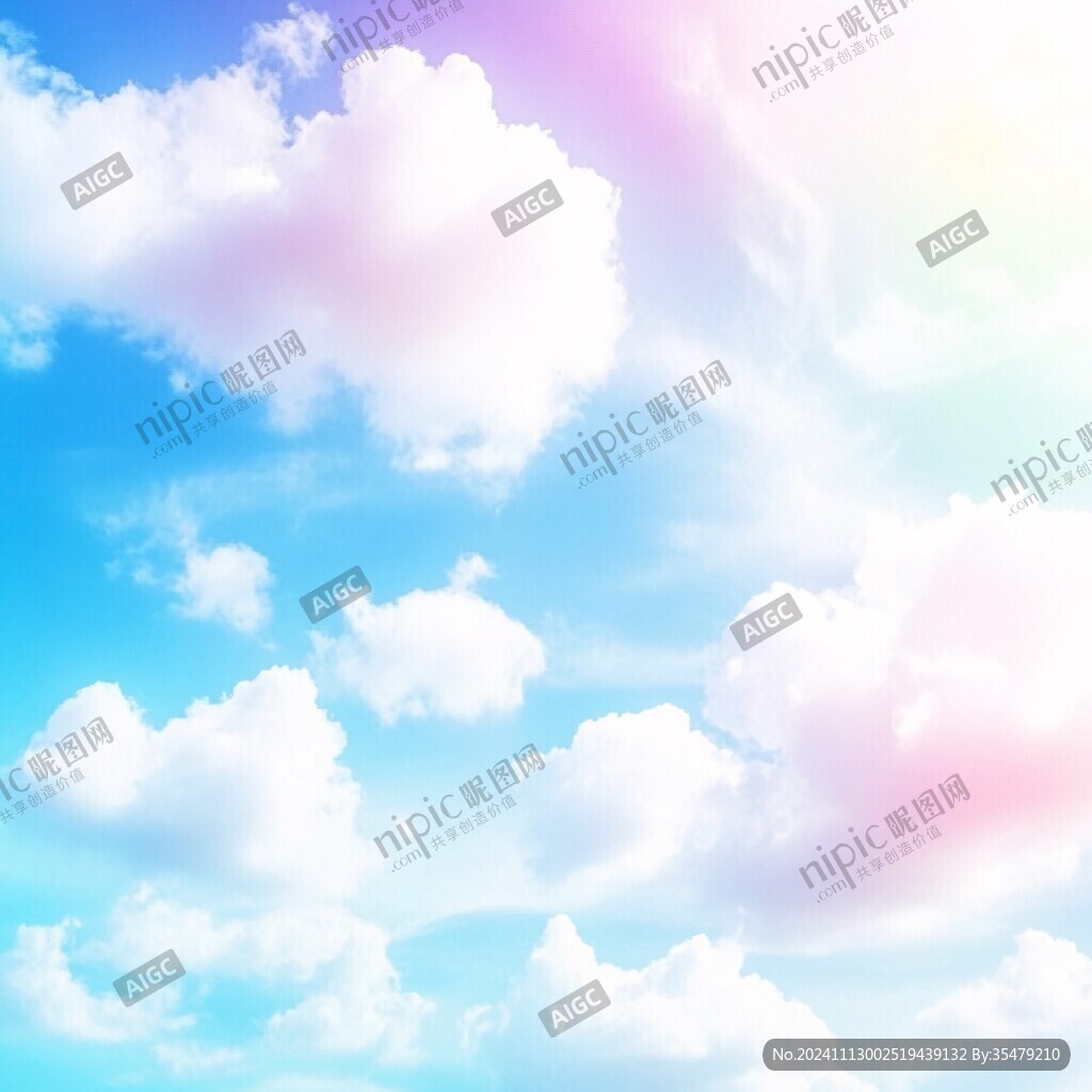 糖果色蓝天白云