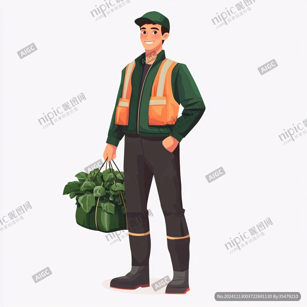 抱着农产品的人物