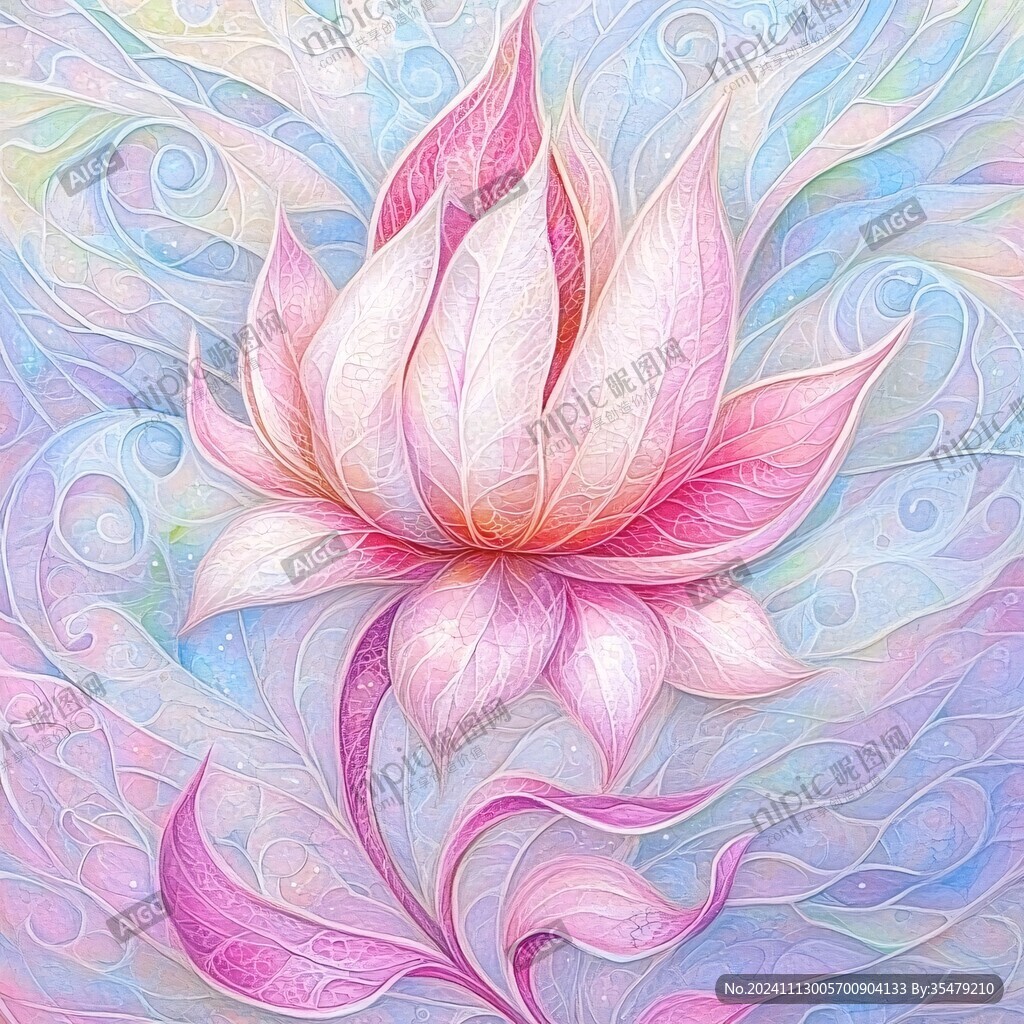 莲花插画啊