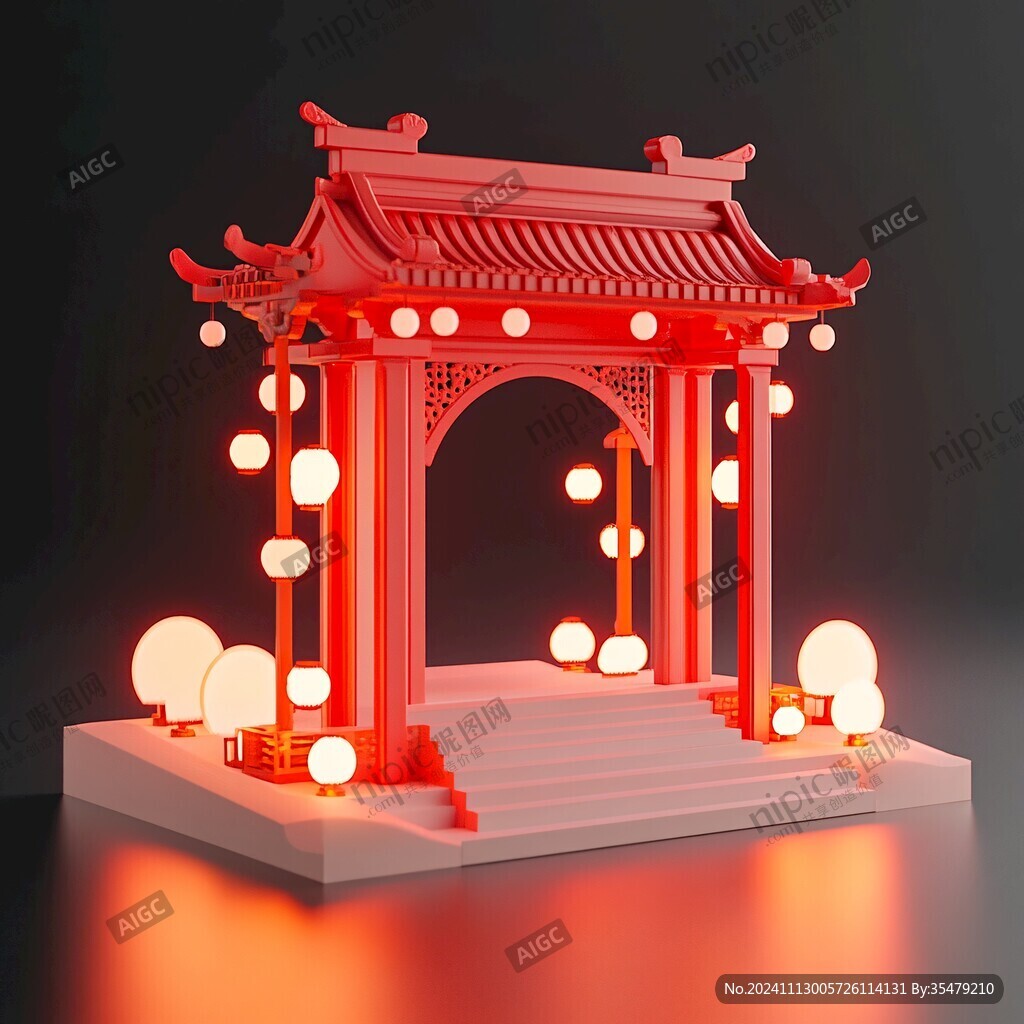 中秋美陈中秋节门楼