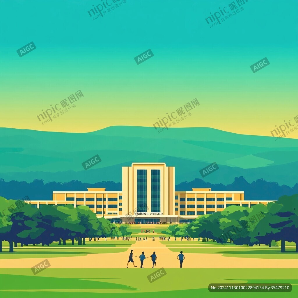 西北大学插画宣传背景