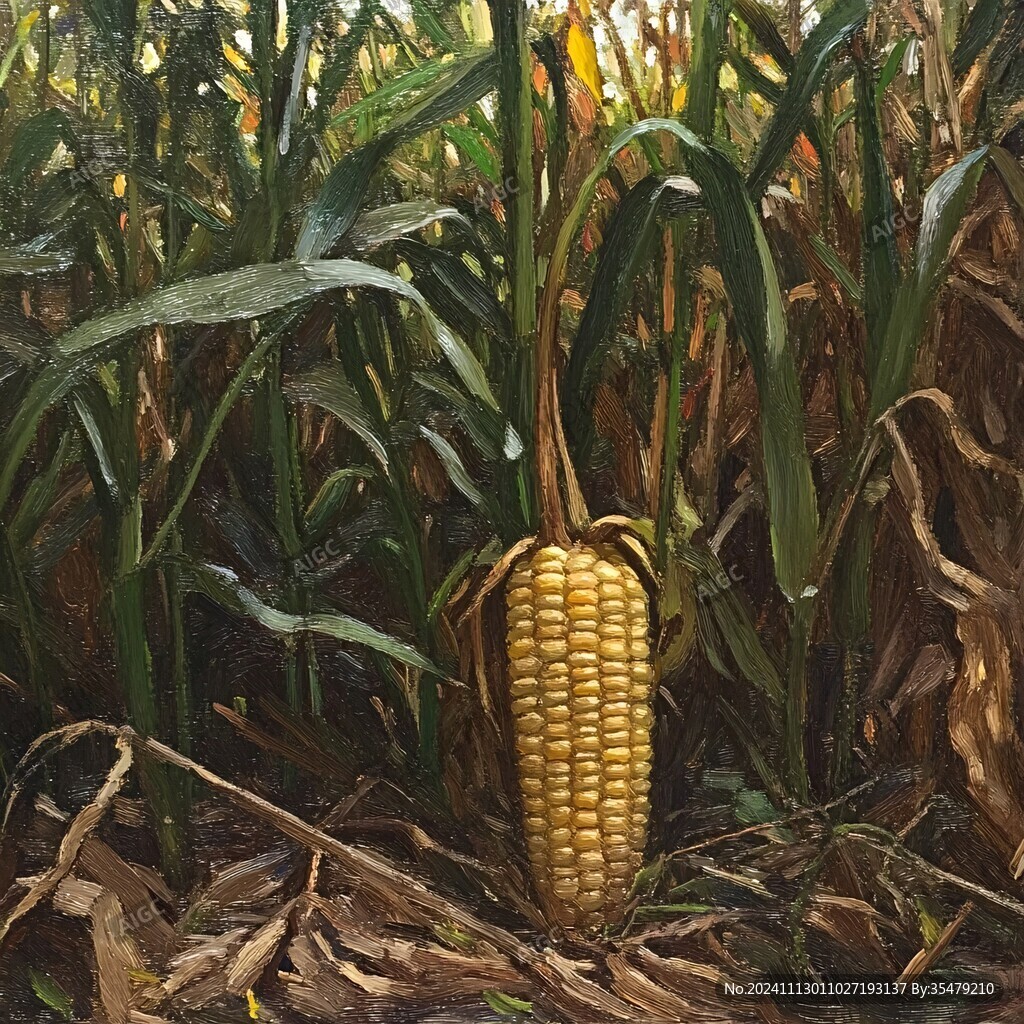 玉米油画