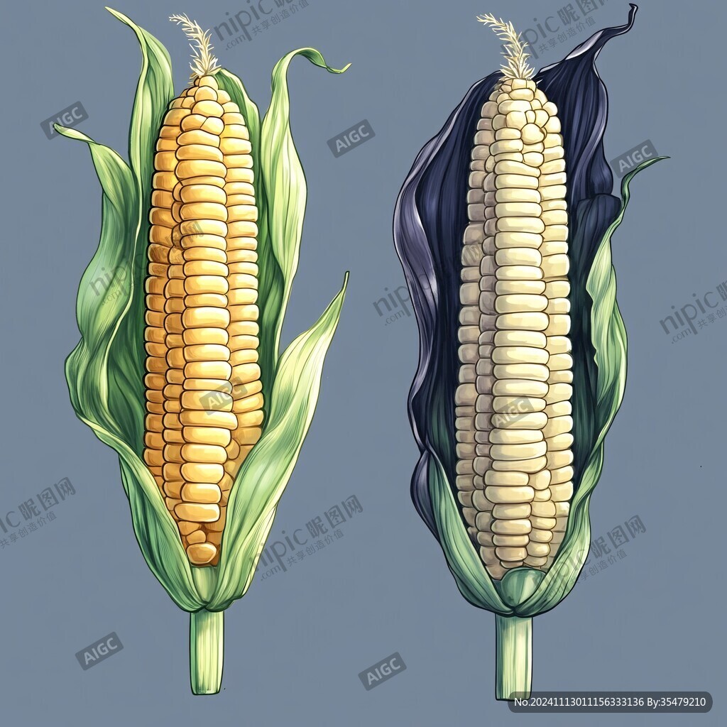 糯玉米插画