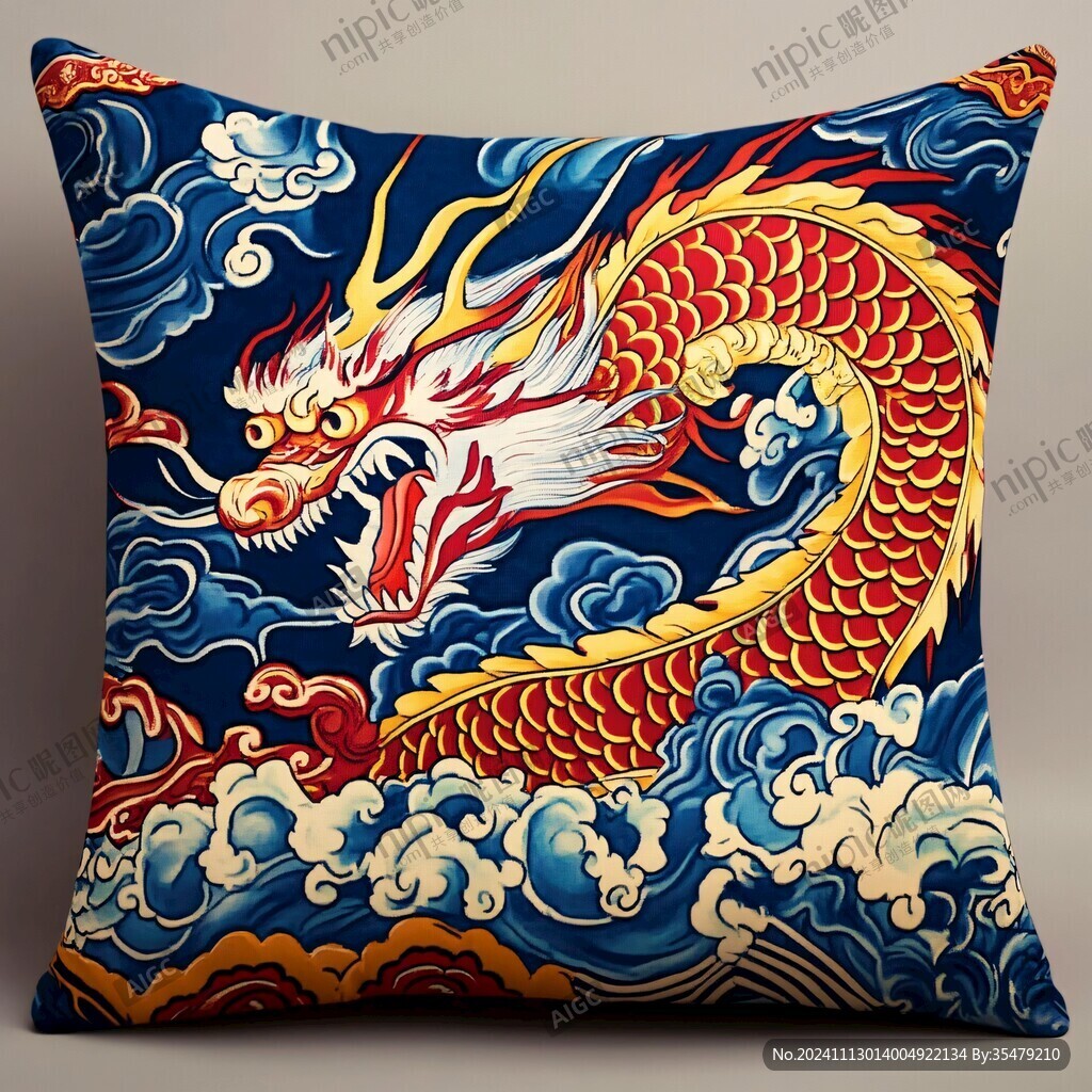 龙年抱枕图案设计