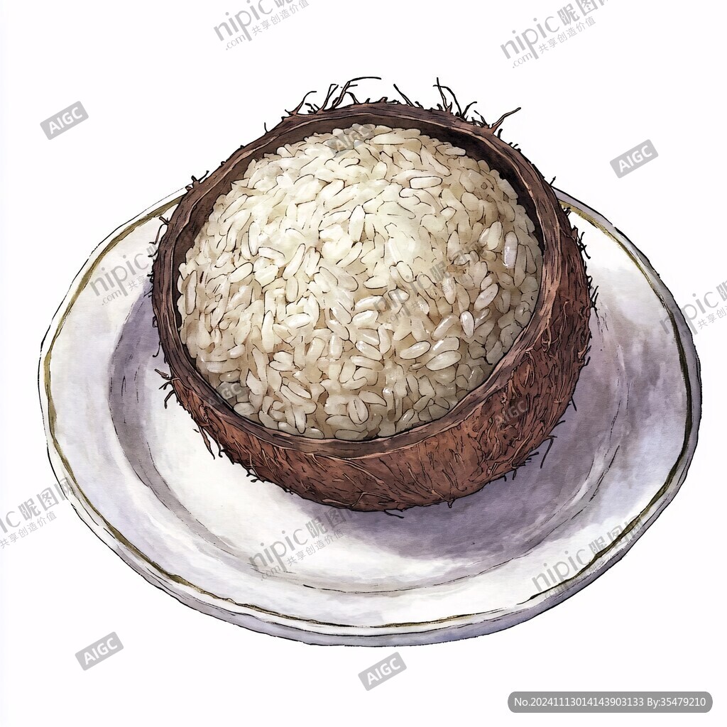 手绘菠萝糯米饭